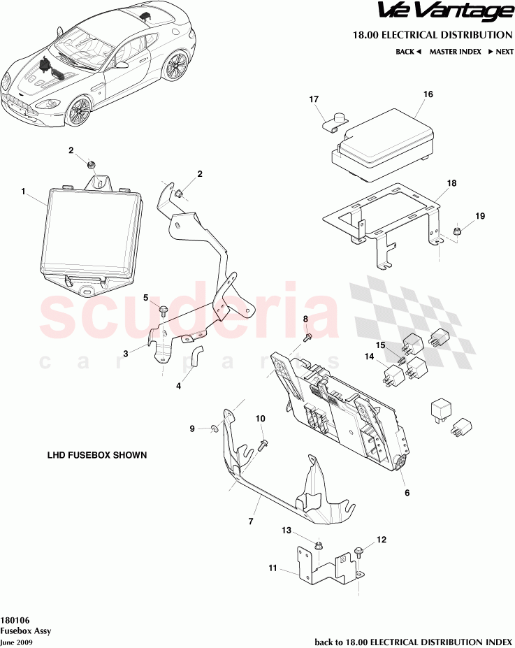 Fusebox Assembly of Aston Martin Aston Martin V12 Vantage (upto 2016)