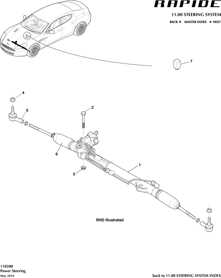 Steering Rack of Aston Martin Aston Martin GT RAPIDE (2010-2019)