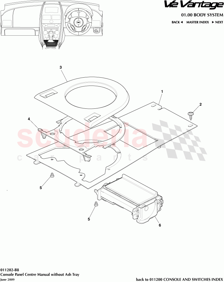 Console Panel Centre Manual without Ash Tray of Aston Martin Aston Martin V12 Vantage (upto 2016)
