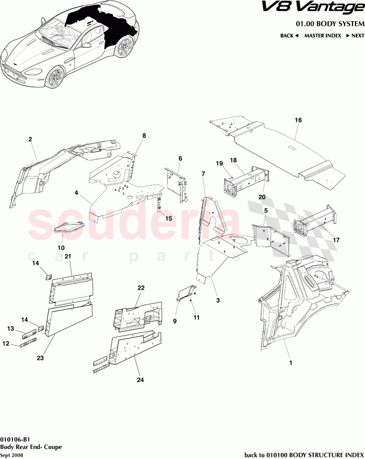 Body Rear End (Coupe) of Aston Martin Aston Martin V8 Vantage (upto 2016)