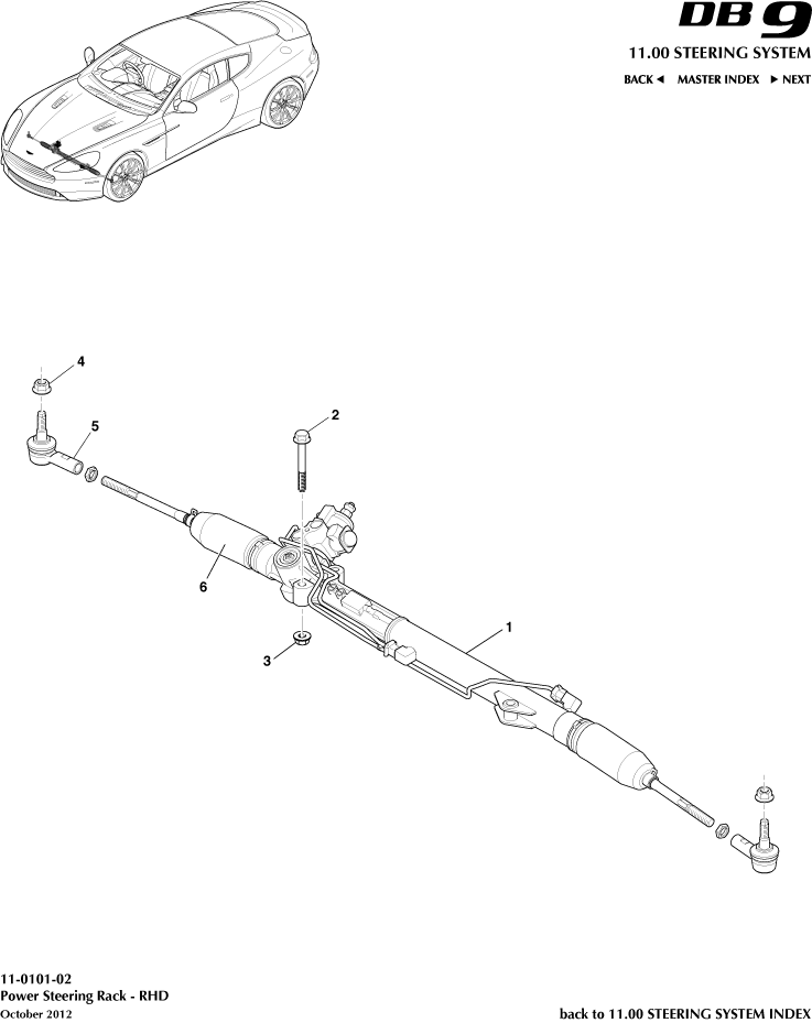 Steering Rack , RHD of Aston Martin Aston Martin GT DB9 (2004-2017)