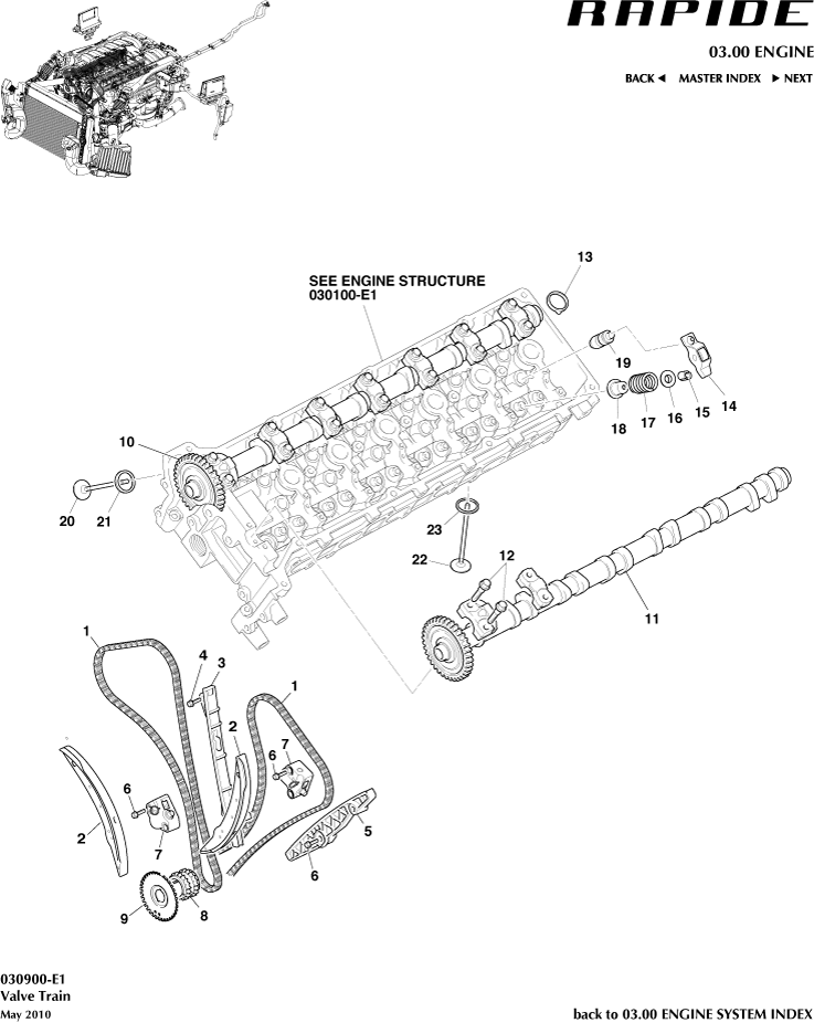 Valve Train of Aston Martin Aston Martin GT RAPIDE (2010-2019)