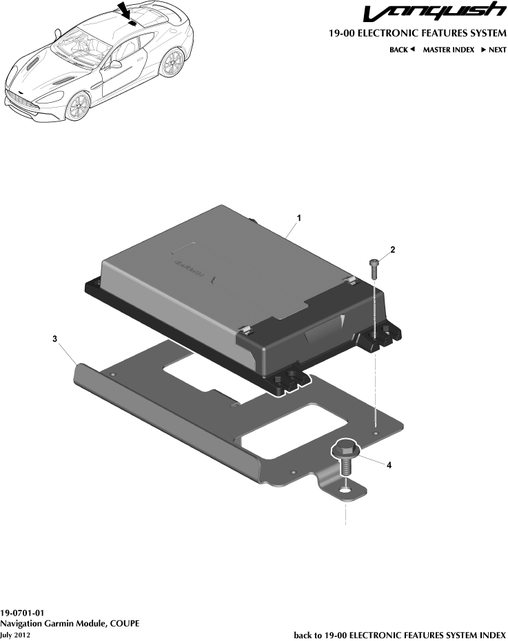Navigation Module, Coupe of Aston Martin Aston Martin GT VANQUISH (2013-2018)