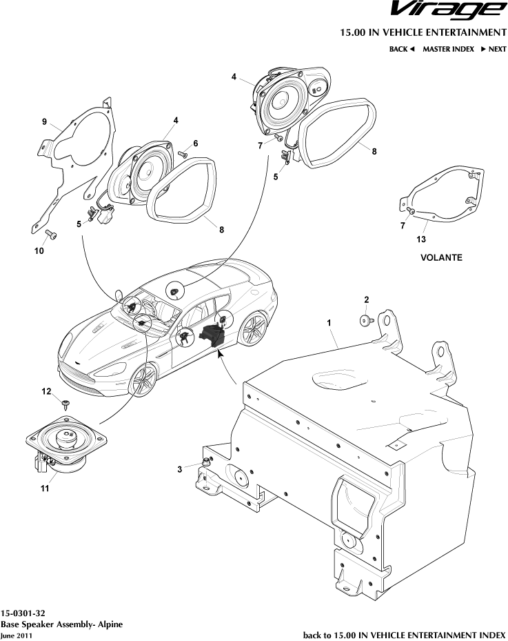 Speakers, Alpine of Aston Martin Aston Martin GT VIRAGE (2012-2013)