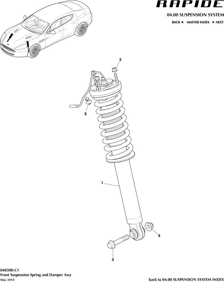 Front Spring & Damper of Aston Martin Aston Martin GT RAPIDE (2010-2019)