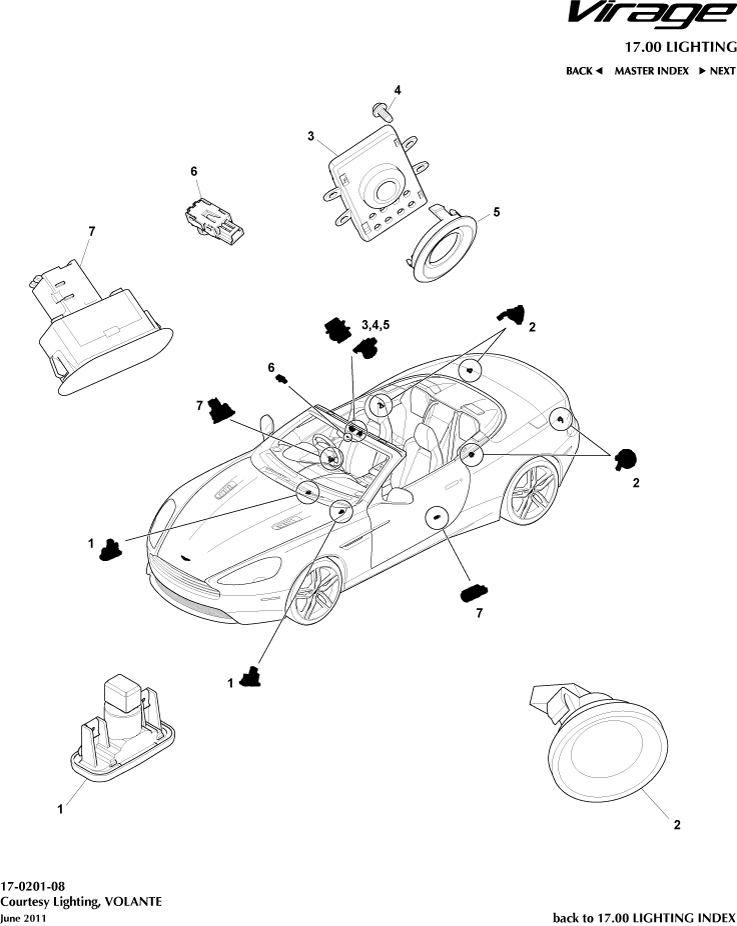 Courtesy Lighting, Volante of Aston Martin Aston Martin GT VIRAGE (2012-2013)