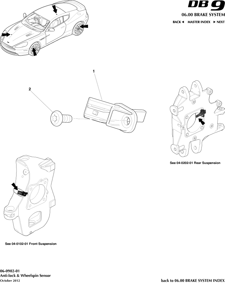 Wheel Speed Sensors of Aston Martin Aston Martin GT DB9 (2004-2017)