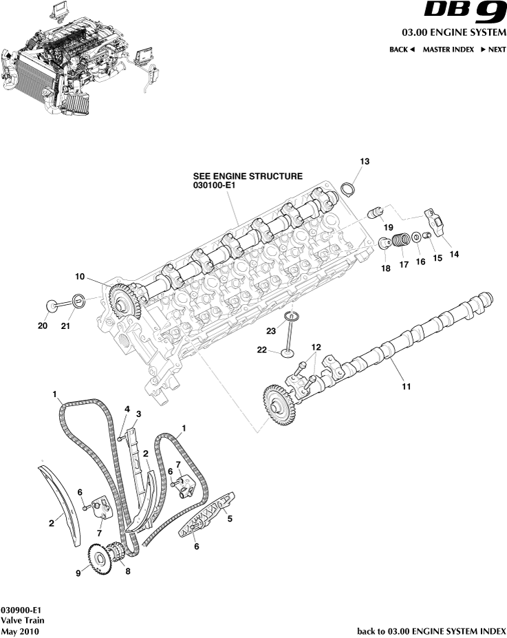 Valve Train of Aston Martin Aston Martin GT DB9 (2004-2017)