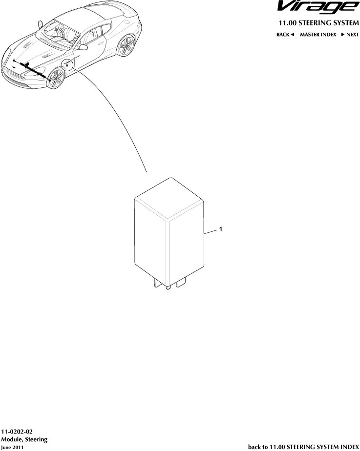 Steering Module of Aston Martin Aston Martin GT VIRAGE (2012-2013)