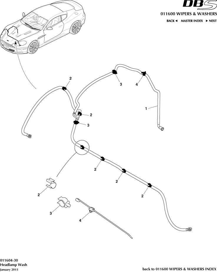 Wipers & Washers - Headlamp Wash of Aston Martin Aston Martin GT DBS (2007-2012)