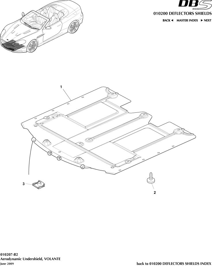 Front Structure - Front Undershield, Volante of Aston Martin Aston Martin GT DBS (2007-2012)