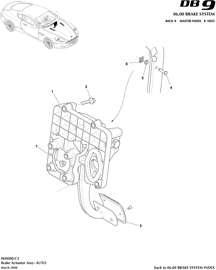 Brake Actuator Assembly, Auto of Aston Martin Aston Martin GT DB9 (2004-2017)