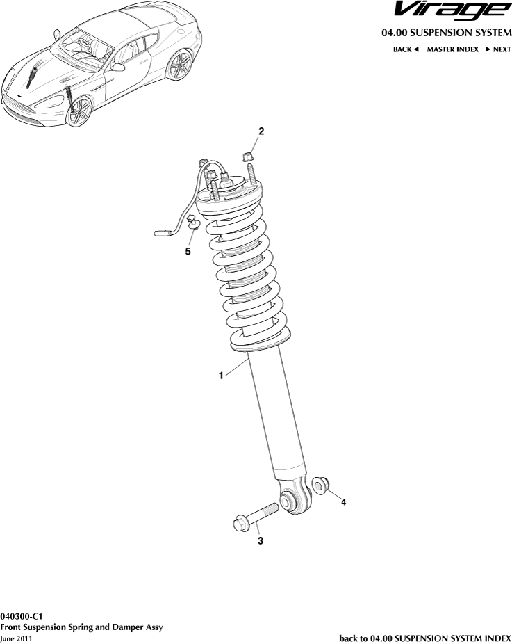Front Spring & Damper of Aston Martin Aston Martin GT VIRAGE (2012-2013)