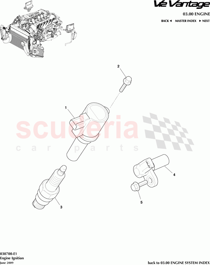 Engine Ignition of Aston Martin Aston Martin V12 Vantage (upto 2016)