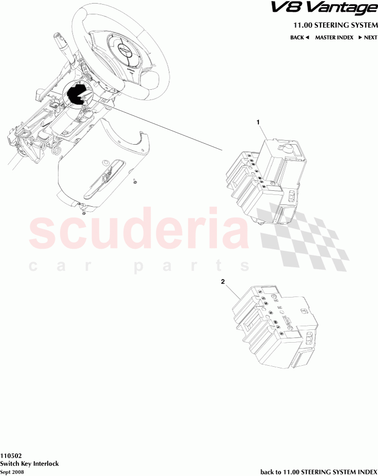 Switch Key Interlock of Aston Martin Aston Martin V8 Vantage (upto 2016)