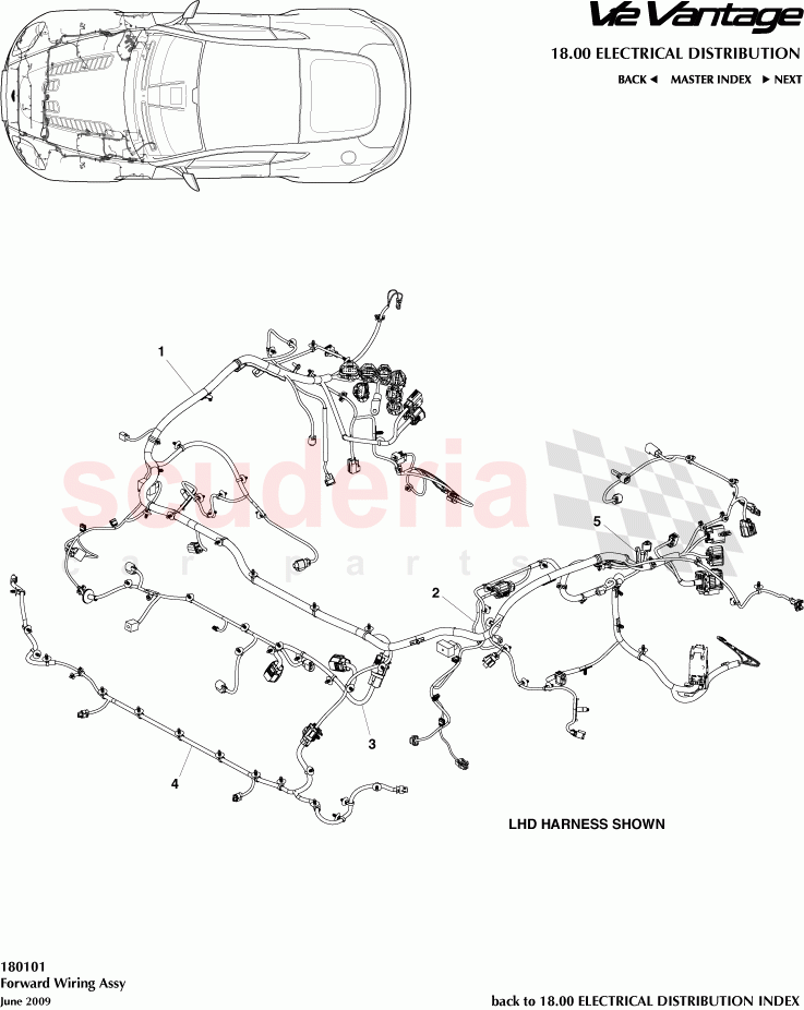 Forward Wiring Assembly of Aston Martin Aston Martin V12 Vantage (upto 2016)