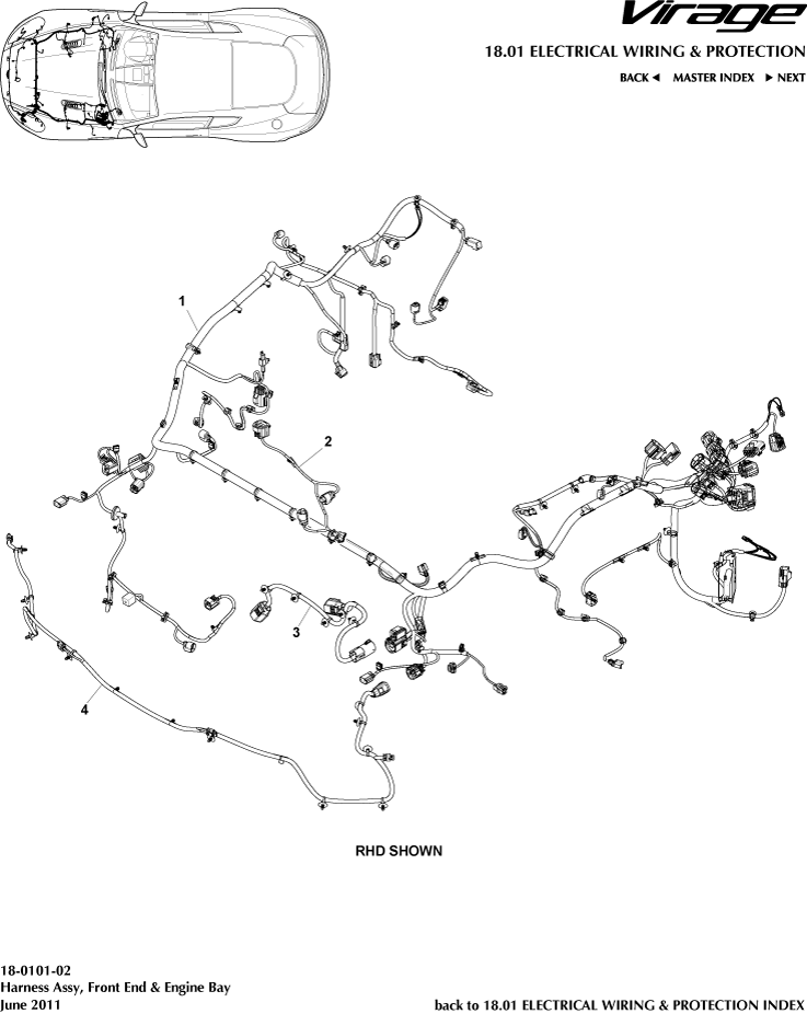 Electrical Wiring & Protection - Front & Engine Bay Harness of Aston Martin Aston Martin GT VIRAGE (2012-2013)