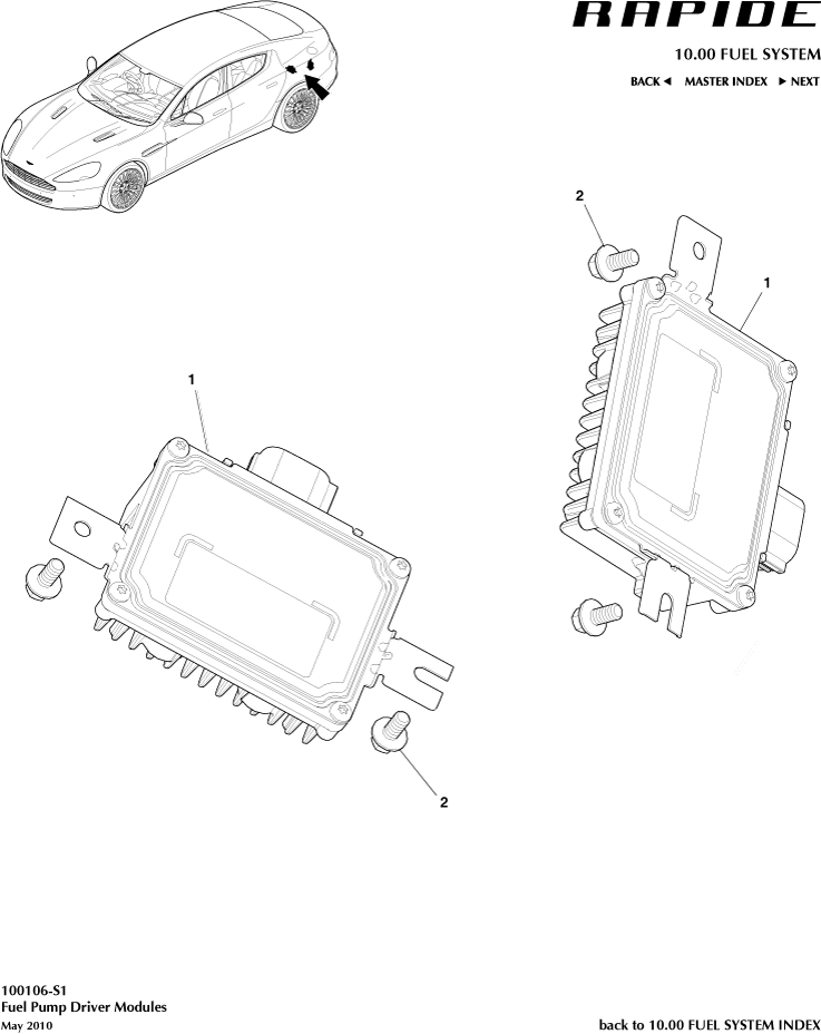 Fuel Pump Module of Aston Martin Aston Martin GT RAPIDE (2010-2019)