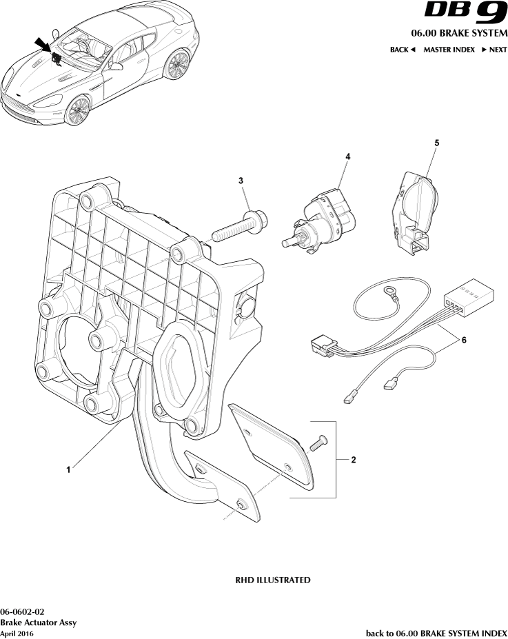 Brake Actuator Assembly of Aston Martin Aston Martin GT DB9 (2004-2017)