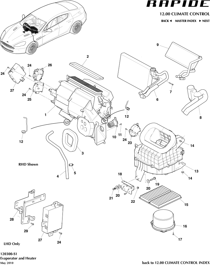 HVAC Unit of Aston Martin Aston Martin GT RAPIDE (2010-2019)