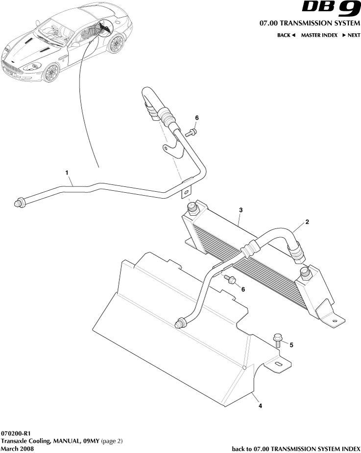 Transaxle Cooling, Manual, 09MY of Aston Martin Aston Martin GT DB9 (2004-2017)