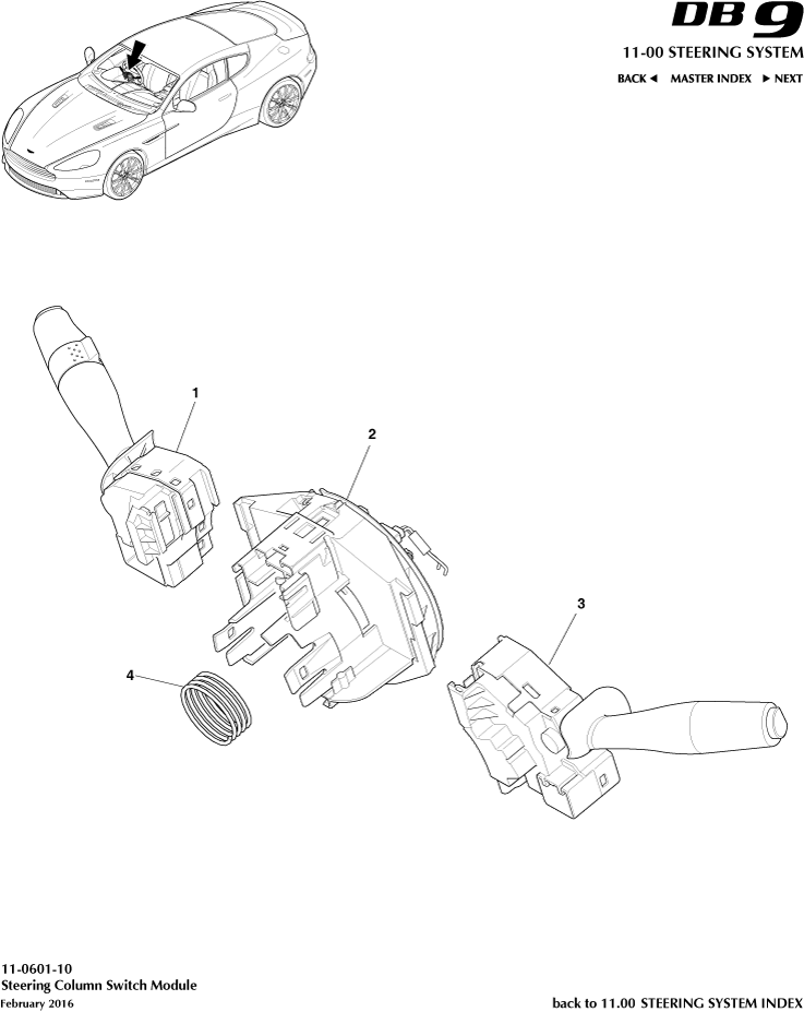 Column Switch Assembly of Aston Martin Aston Martin GT DB9 (2004-2017)
