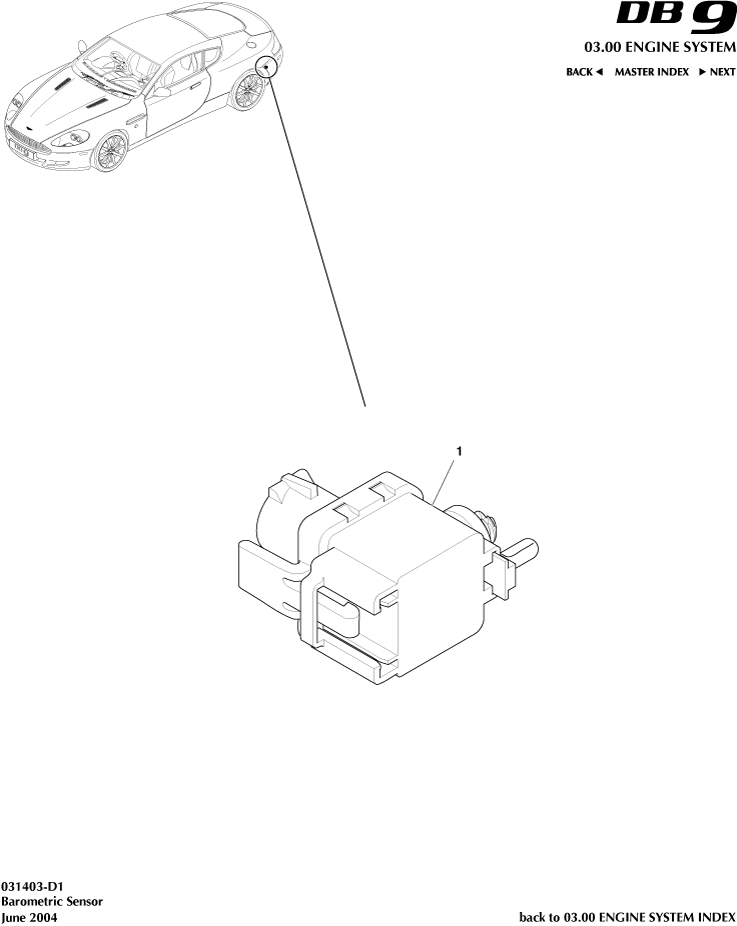 Barometric Sensor of Aston Martin Aston Martin GT DB9 (2004-2017)