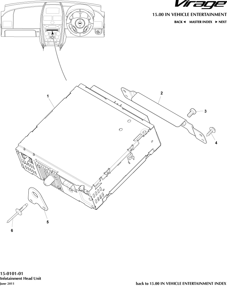 Infotainment Head Unit of Aston Martin Aston Martin GT VIRAGE (2012-2013)