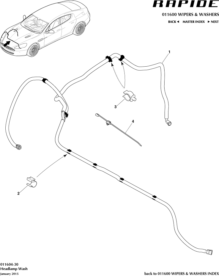 Wipers & Washers - Headlamp Wash of Aston Martin Aston Martin GT RAPIDE (2010-2019)