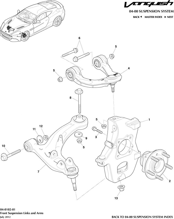 Front Suspension Assembly of Aston Martin Aston Martin GT VANQUISH (2013-2018)