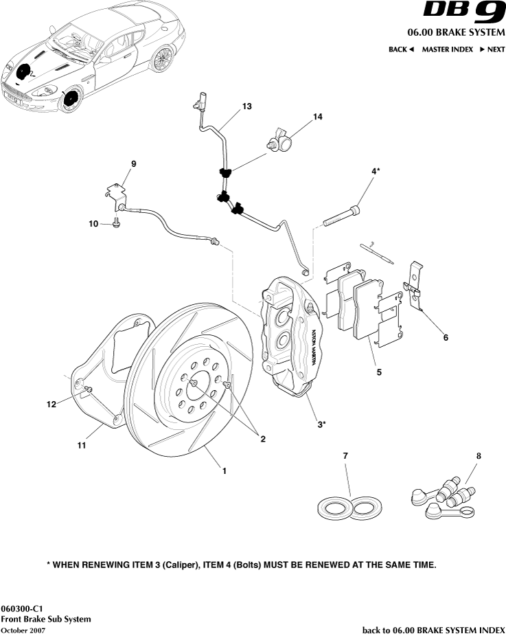 Front Brake System of Aston Martin Aston Martin GT DB9 (2004-2017)