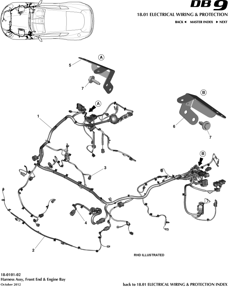 Electrical Wiring & Protection - Front & Engine Bay Harness of Aston Martin Aston Martin GT DB9 (2004-2017)