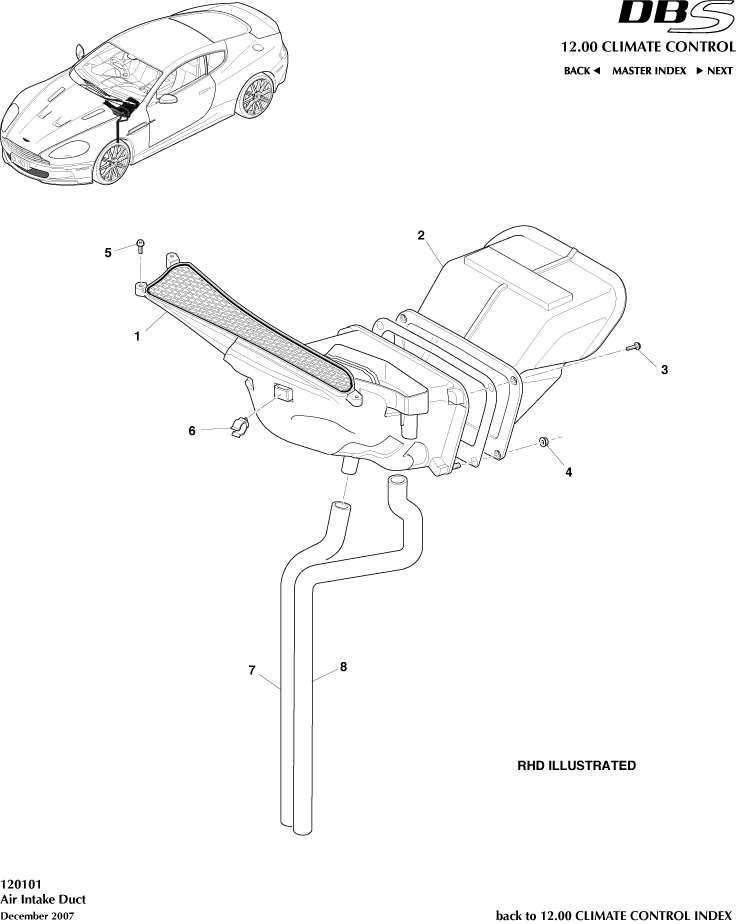 Air Intake Ducts of Aston Martin Aston Martin GT DBS (2007-2012)
