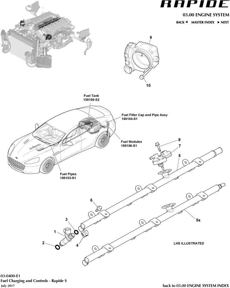Rapide S and AMR - Fuel Charging & Controls of Aston Martin Aston Martin GT RAPIDE (2010-2019)