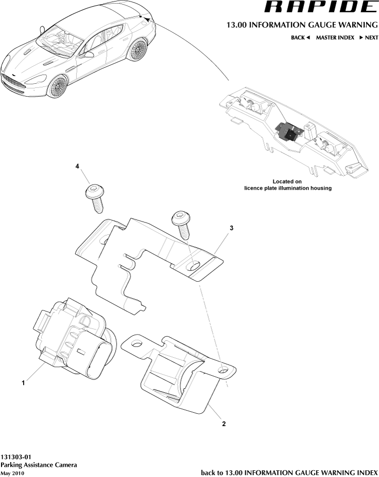 Parking Aid Camera of Aston Martin Aston Martin GT RAPIDE (2010-2019)
