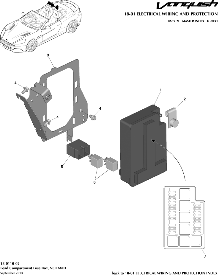 Electrical Wiring & Protection - Load Compartment Fusebox of Aston Martin Aston Martin GT VANQUISH (2013-2018)