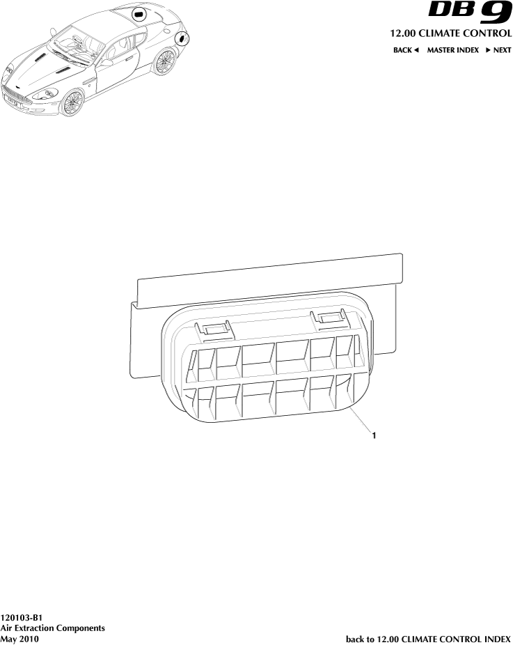 Air Extraction Components of Aston Martin Aston Martin GT DB9 (2004-2017)