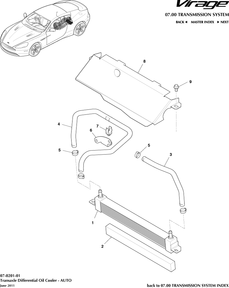 Transmission Oil Cooler of Aston Martin Aston Martin GT VIRAGE (2012-2013)