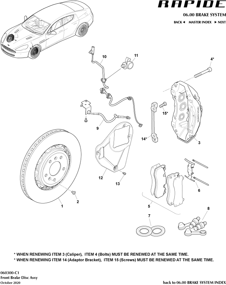 Front Brake System of Aston Martin Aston Martin GT RAPIDE (2010-2019)
