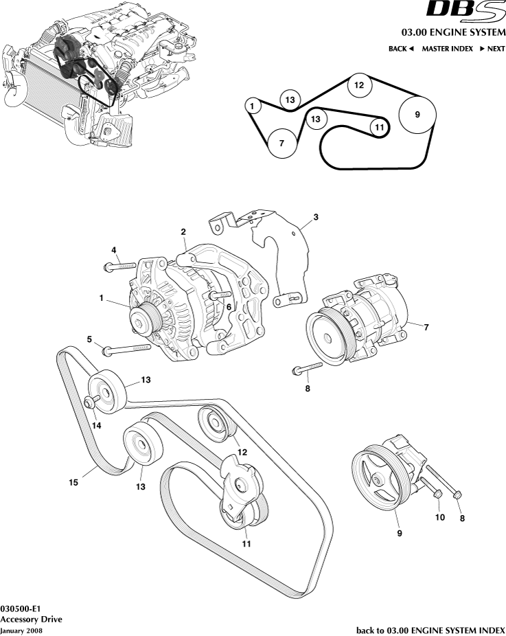 Accessory Drive of Aston Martin Aston Martin GT DBS (2007-2012)