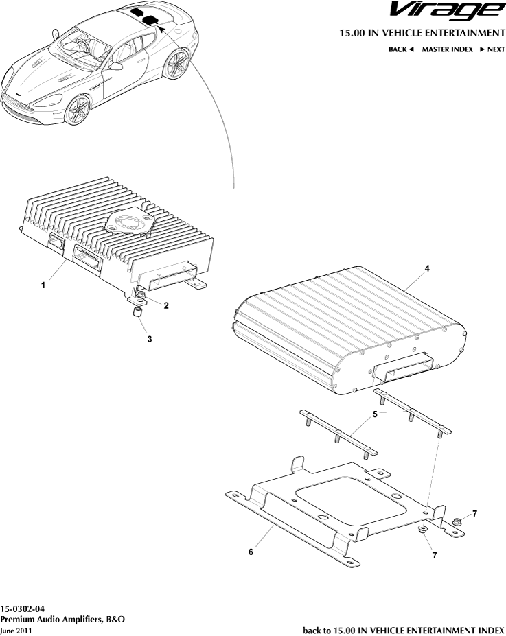 Amplifiers, B&O, Coupe of Aston Martin Aston Martin GT VIRAGE (2012-2013)