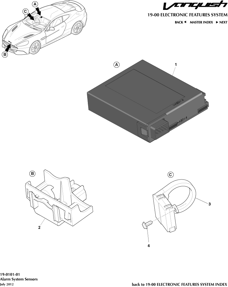 Alarm Sensors of Aston Martin Aston Martin GT VANQUISH (2013-2018)
