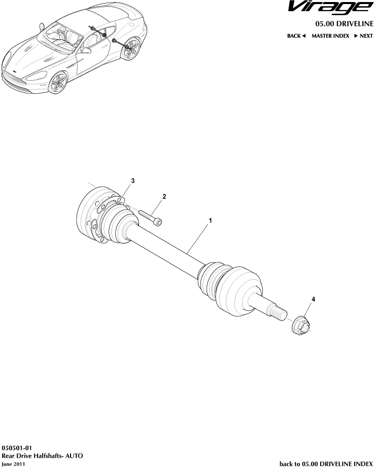 Rear Halfshaft Assembly of Aston Martin Aston Martin GT VIRAGE (2012-2013)