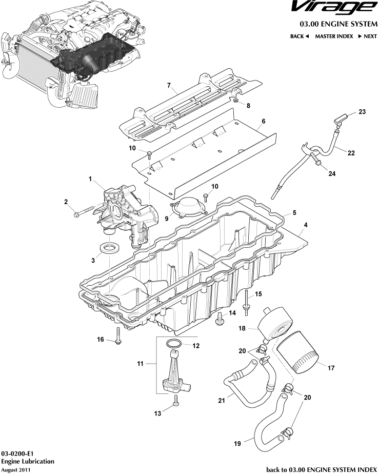 Engine Lubrication of Aston Martin Aston Martin GT VIRAGE (2012-2013)