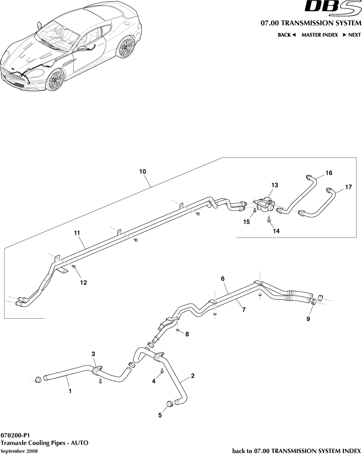 Transaxle Cooling, Auto of Aston Martin Aston Martin GT DBS (2007-2012)