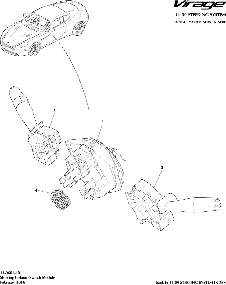 Column Switch Assembly of Aston Martin Aston Martin GT VIRAGE (2012-2013)