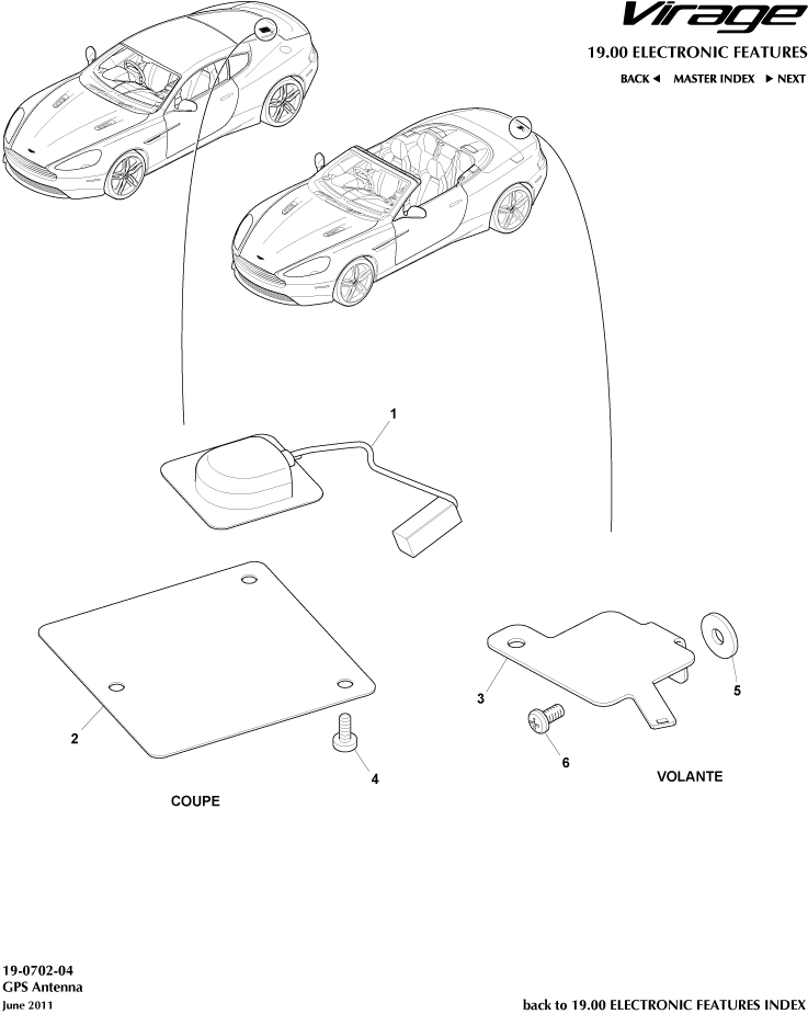 GPS Antenna of Aston Martin Aston Martin GT VIRAGE (2012-2013)
