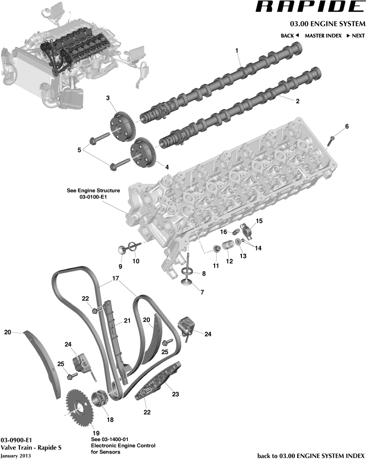 Rapide S and AMR - Valve Train of Aston Martin Aston Martin GT RAPIDE (2010-2019)