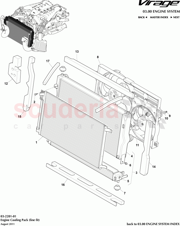 Engine Cooling Pack (line fit) of Aston Martin Aston Martin Virage