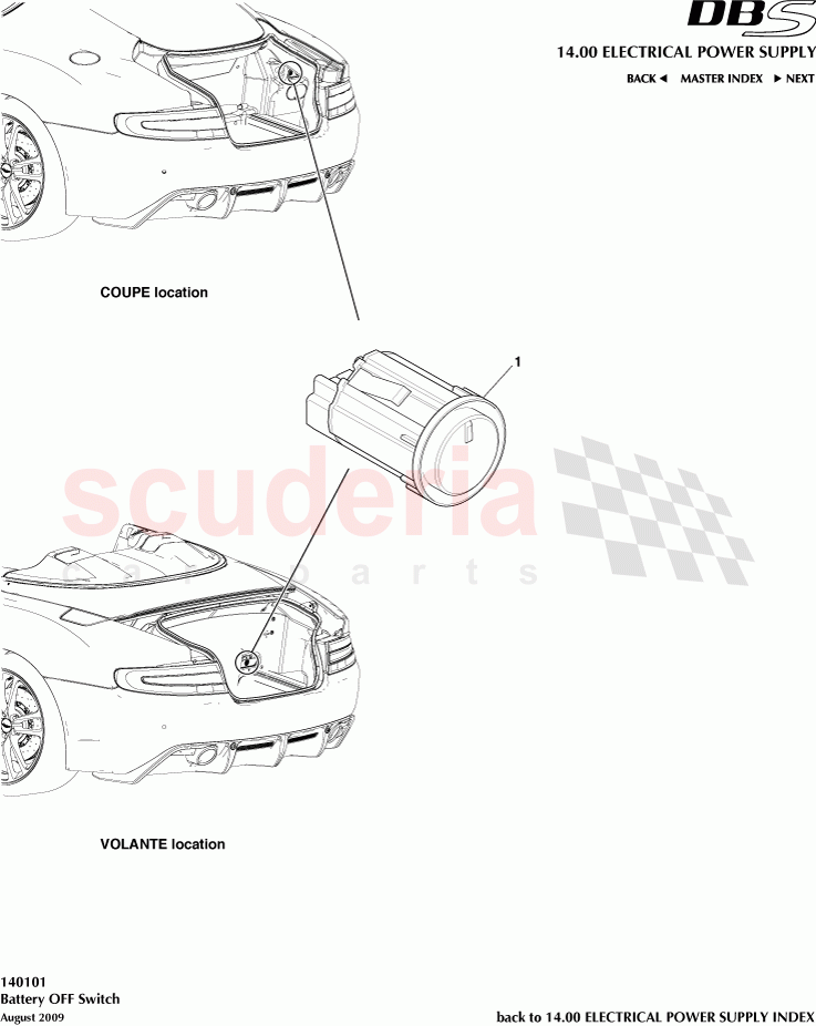 Battery Off Switch of Aston Martin Aston Martin DBS V12